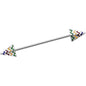 14 Gauge Rainbow Chevron End with an Arrow Industrial Barbell 38mm