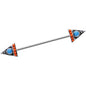 14 Gauge Blue Orange Artistic Deco Arrowhead Industrial Barbell 38mm