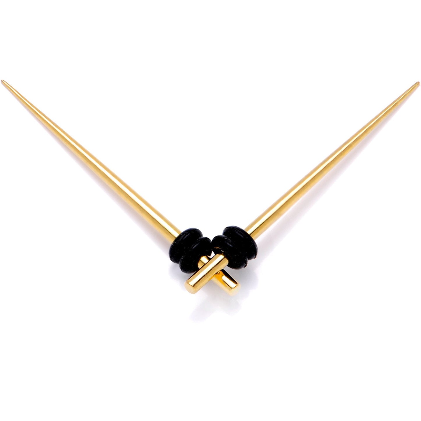 Gold Tone Anodized Titanium Micro Taper Straight Plug Set 14 Gauge to 8 Gauge