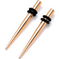 Rose Gold Tone Anodized Titanium Micro Taper Straight Plug Set 14 Gauge to 8 Gauge