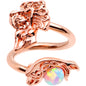 White Synthetic Opal Rose Gold PVD Mermaid Spiral Twister Belly Ring