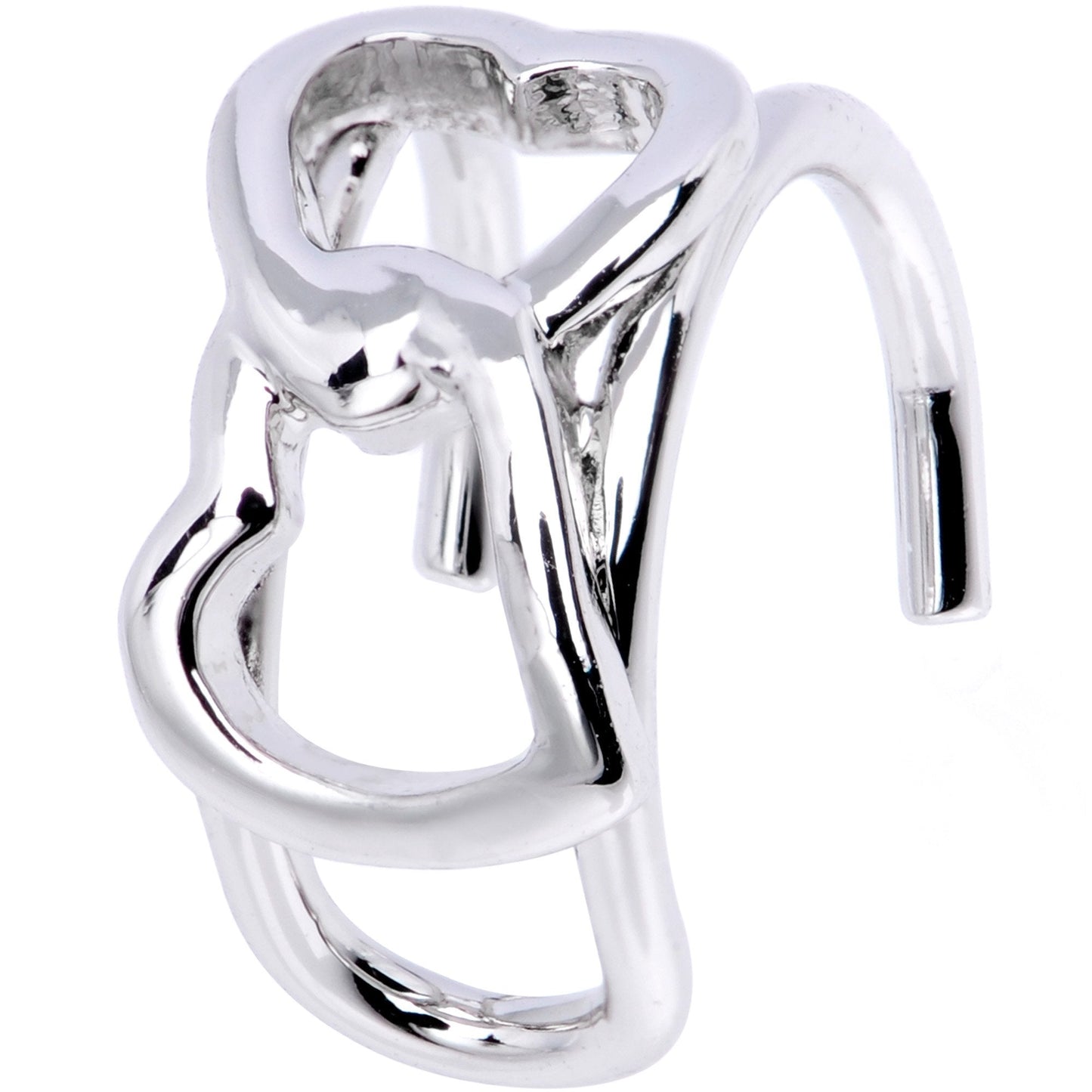 Heart to Heart Linked Infinity Heart Ear Cuff