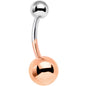 Rose Gold Tone and Steel Two Tone Belly Ring