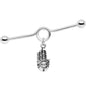 Clear Gem Hamsa Eye Industrial Barbell 38mm