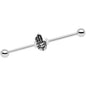 Clear Gem Hamsa Eye Industrial Barbell 38mm