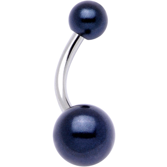 Midnight Black Pearlescent Acrylic Belly Ring