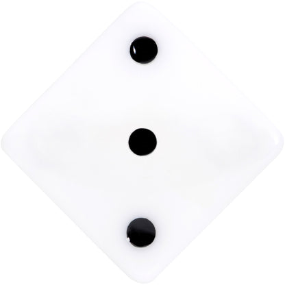 White Acrylic Square Shaped Lucky 7 Dice Saddle Plug Set 22mm to 32mm