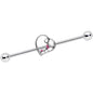 14 Gauge Pink Gem Valentines Day Heart Industrial Barbell 38mm