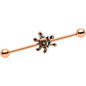 14 Gauge Rose Gold Tone Summer Sunshine Industrial Barbell 38mm