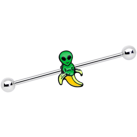 14 Gauge Appealing Little Banana Alien Industrial Barbell 38mm