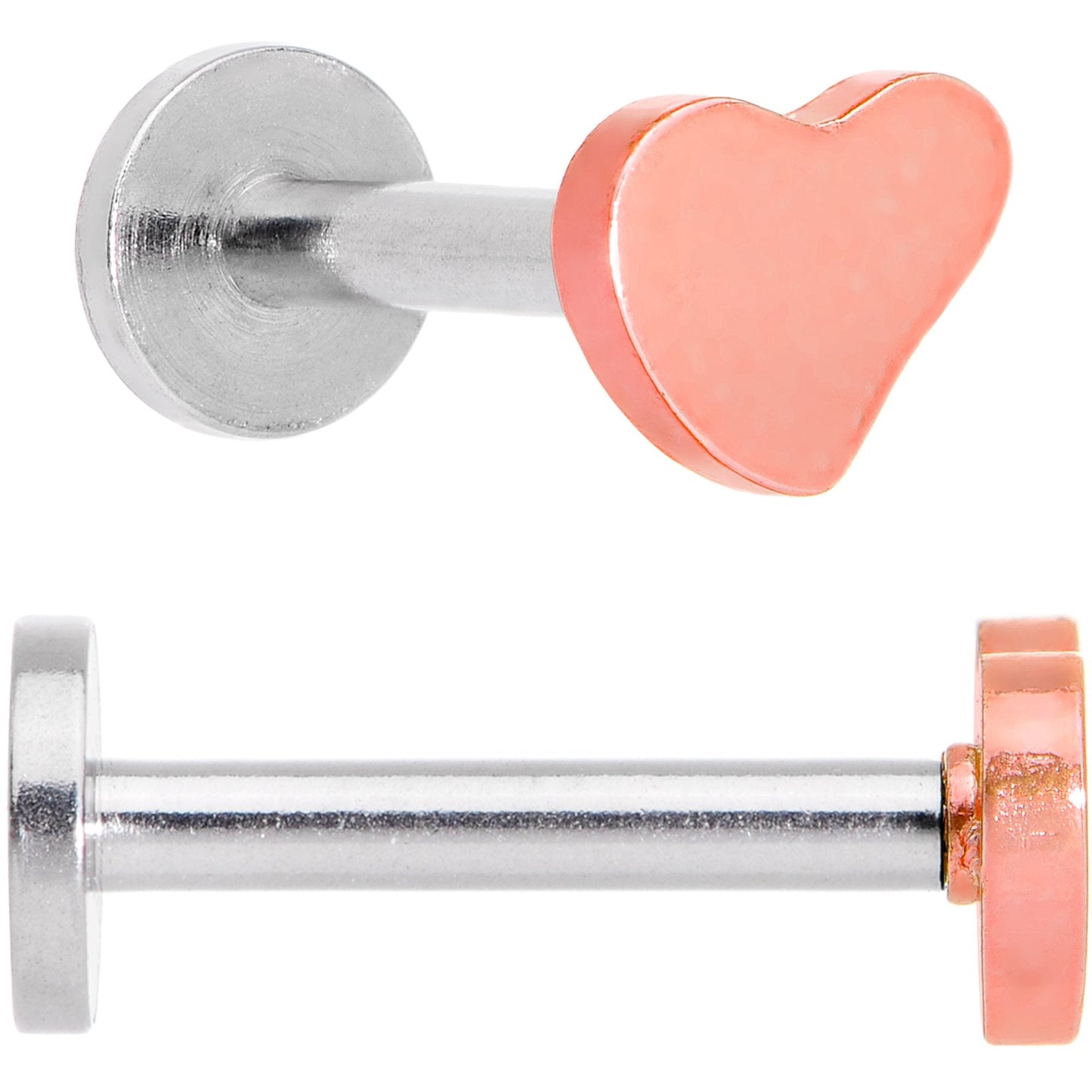 16 Gauge 5/16 Multicolor Internally Threaded Heart Labret Set of 4