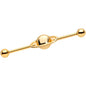 14 Gauge Gold PVD Alien Spaceship Industrial Barbell 38mm