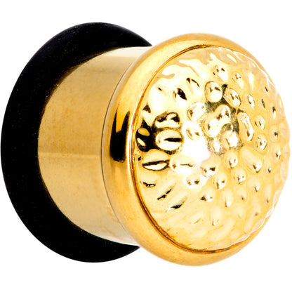 Gold Tone Hammered Finish Single Flare Plug Set 6mm to 16mm Sizes