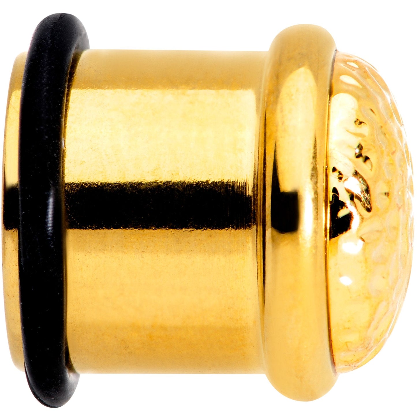 Gold Tone Hammered Finish Single Flare Plug Set 6mm to 16mm Sizes