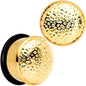 Gold Tone Hammered Finish Single Flare Plug Set 6mm to 16mm Sizes