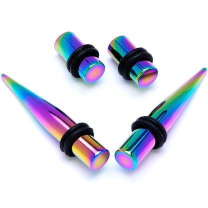 Rainbow PVD Straight Plug and Taper Set Sizes 5mm to 10mm