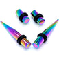 Rainbow PVD Straight Plug and Taper Set Sizes 5mm to 10mm