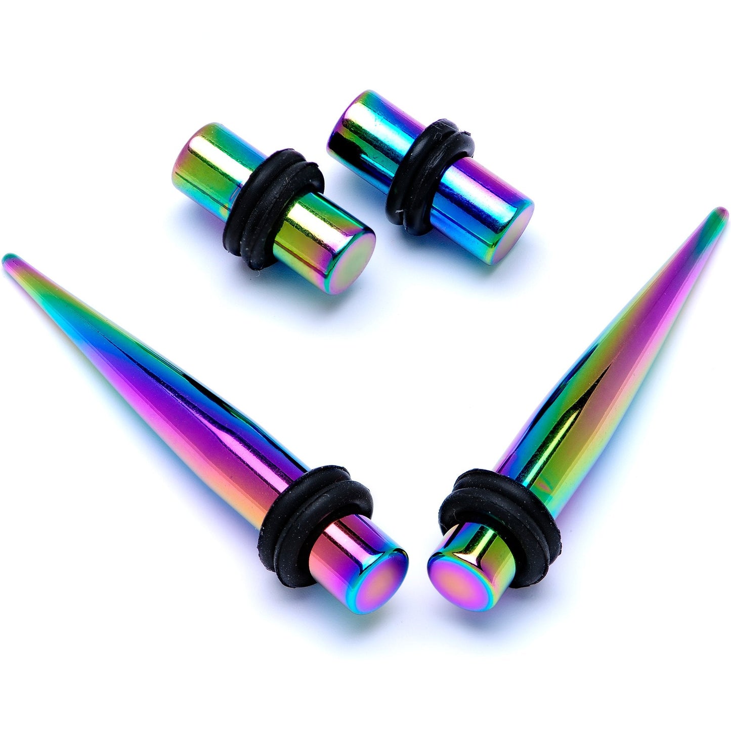 Rainbow PVD Straight Plug and Taper Set Sizes 5mm to 10mm