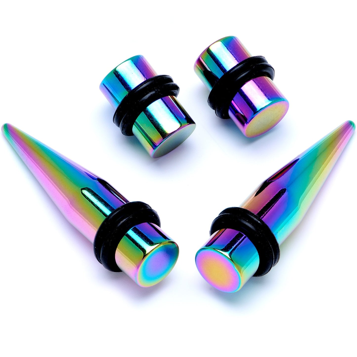 Rainbow PVD Straight Plug and Taper Set Sizes 5mm to 10mm