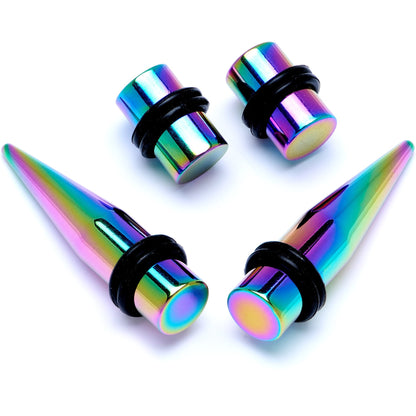 Rainbow PVD Straight Plug and Taper Set Sizes 5mm to 10mm