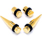 Gold Tone PVD Straight Plug and Taper Set Sizes 5mm to 10mm