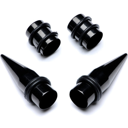 Black PVD Straight Plug and Taper Set Sizes 5mm to 10mm