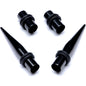 Black PVD Straight Plug and Taper Set Sizes 5mm to 10mm