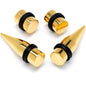 Gold Tone PVD Straight Plug and Taper Set Sizes 5mm to 10mm