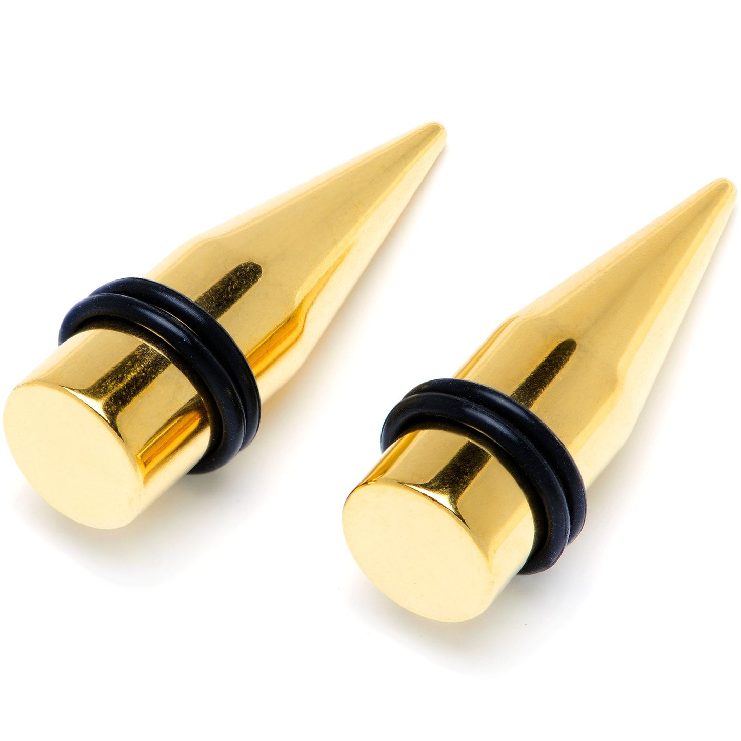 Gold Tone PVD Straight Plug and Taper Set Sizes 5mm to 10mm