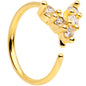 20 Gauge 5/16 Clear CZ Gem Gold Tone Arrowhead Seamless Circular Ring