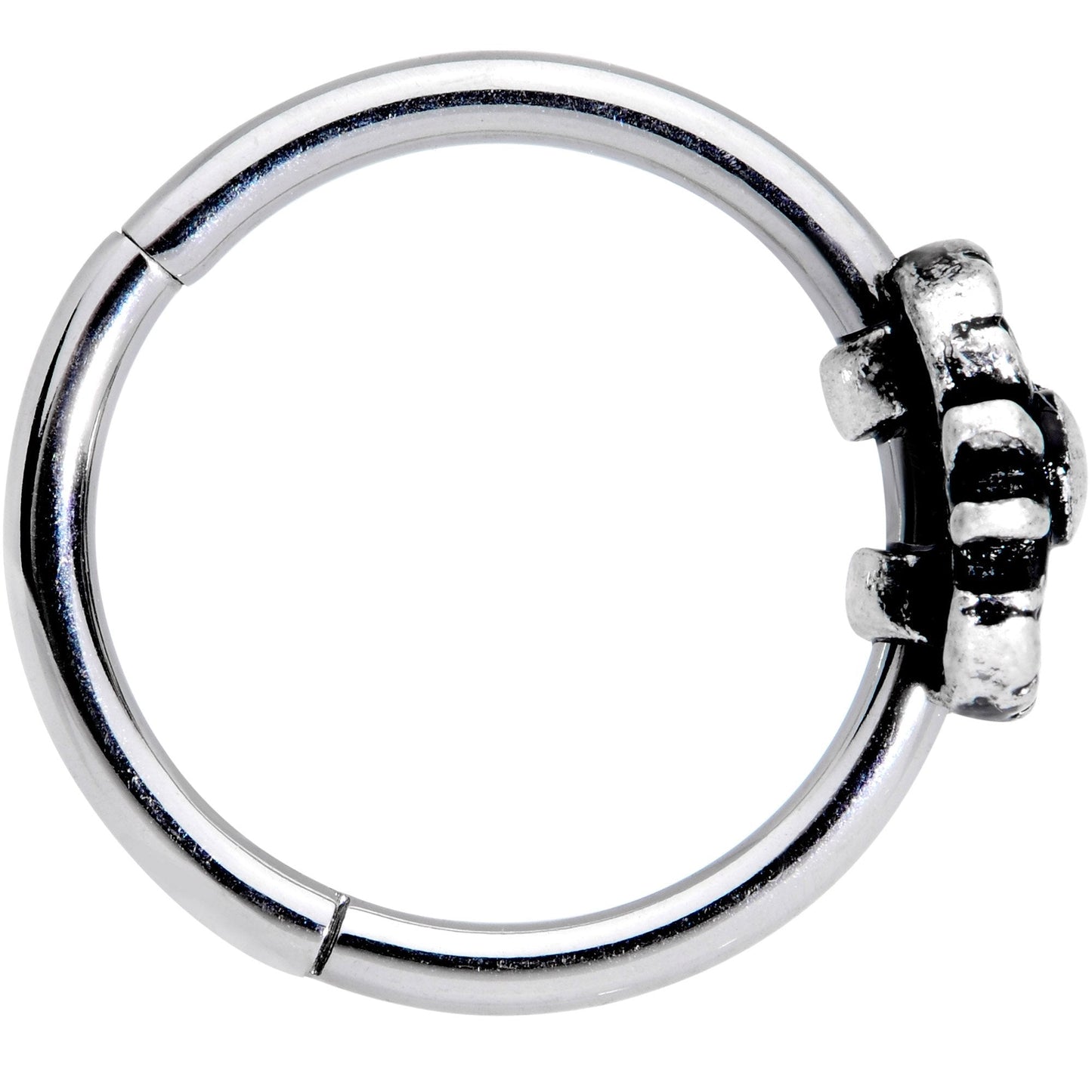 16 Gauge 3/8 Moon Cradling Sun Hinged Segment Ring