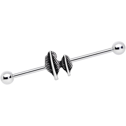 14 Gauge Southwest Feathers Industrial Barbell 38mm