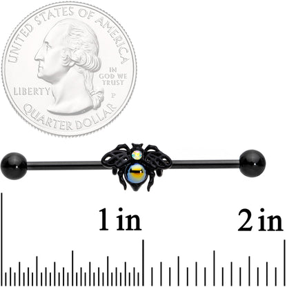 14 Gauge Aurora Gem Black Busy Bee Industrial Barbell 38mm