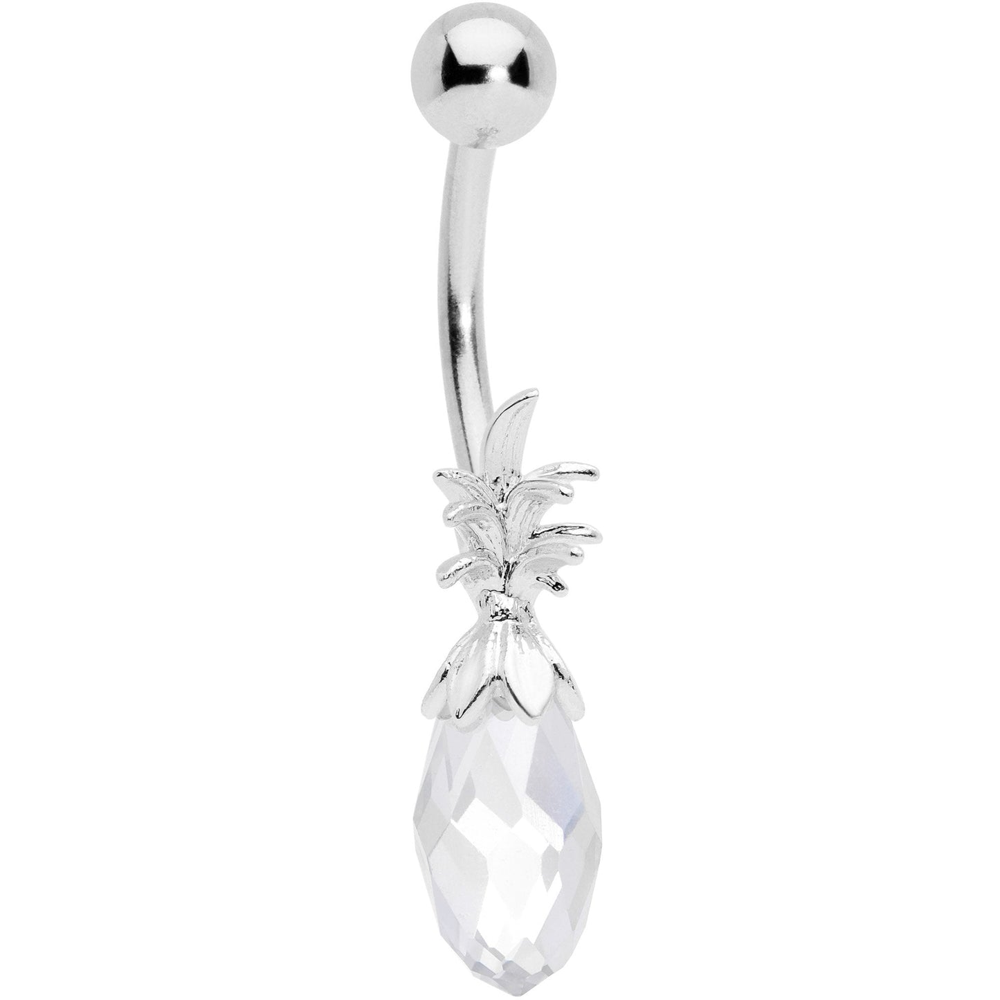 Clear Gem Pineapple Belly Ring Set of 4 Bonus Pack