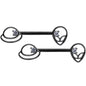 14 Gauge 9/16 Clear CZ Gem Black Saturn Alien Barbell Nipple Ring Set