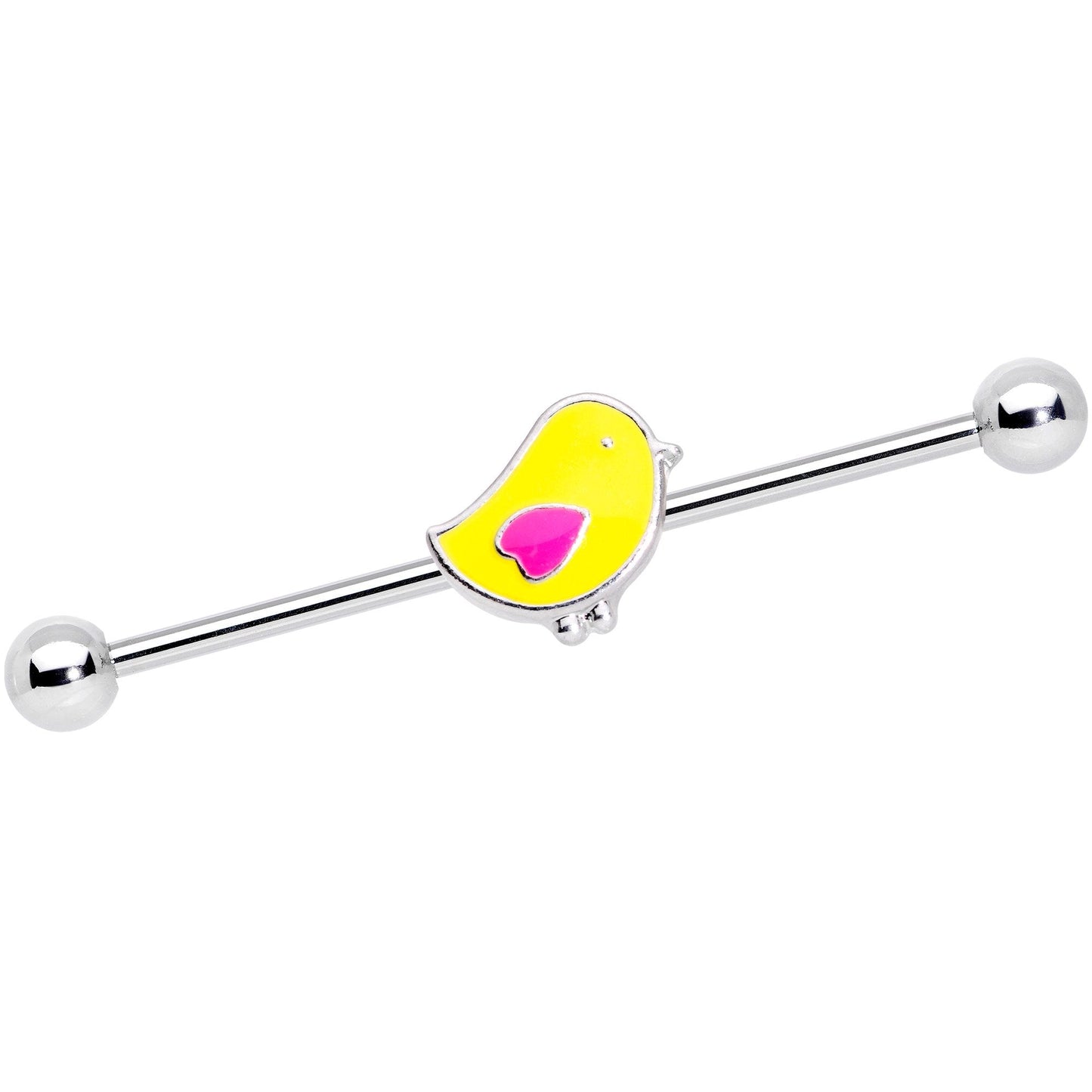 14 Gauge Yellow Easter Chick Industrial Barbell 38mm