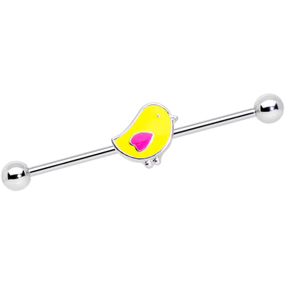 14 Gauge Yellow Easter Chick Industrial Barbell 38mm