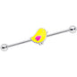 14 Gauge Yellow Easter Chick Industrial Barbell 38mm