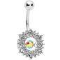 Clear Aurora Dangle Gem Sunburst Belly Ring