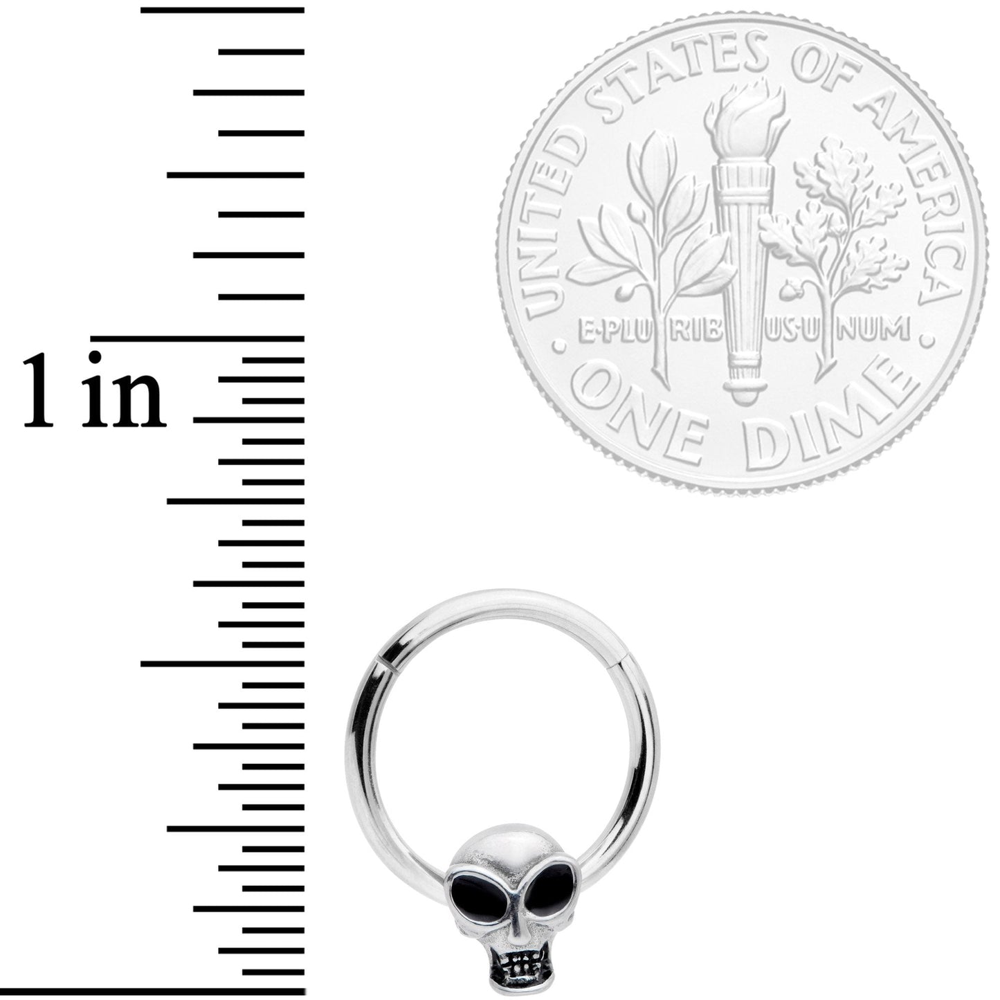 16 Gauge 3/8 Halloween Toothy Skull Hinged Segment Ring