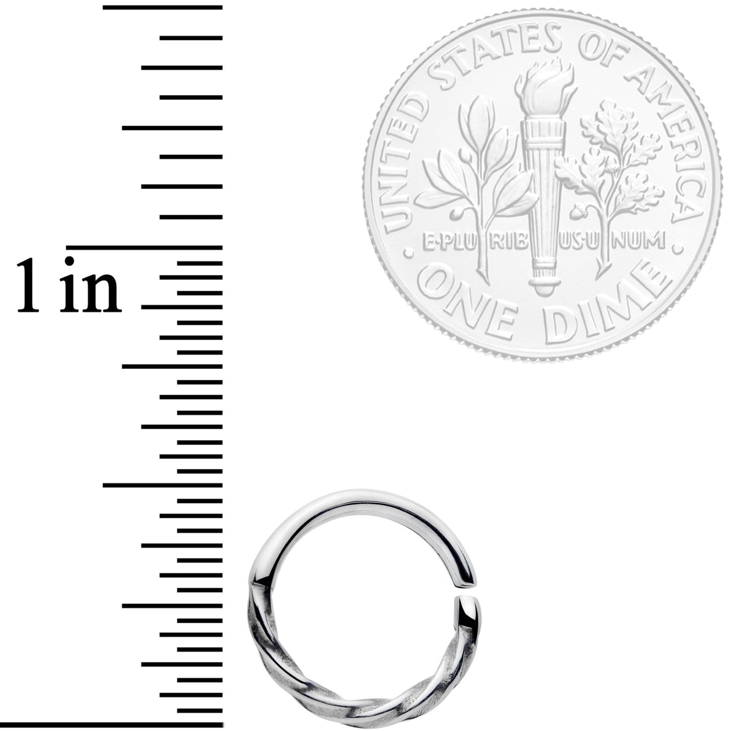 16 Gauge 3/8 A Simple Twist Septum Closure Ring