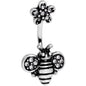 Clear Gem Bumble Bee Blossom Flower Double Mount Belly Ring