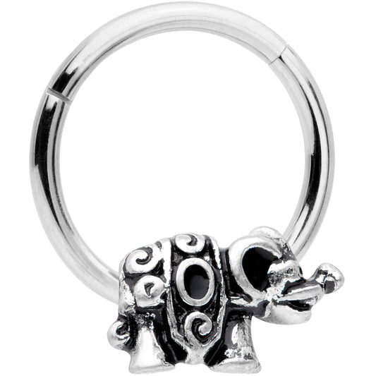 16 Gauge 3/8 Festive Elephant Hinged Segment Ring