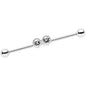 14 Gauge Clear Gem Double Drama Industrial Barbell 38mm