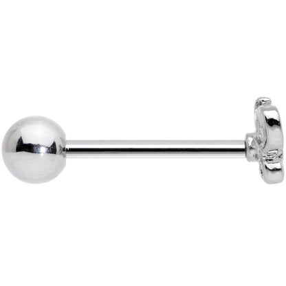 Clear Gem Loopy Openwork Butterfly Barbell Tongue Ring