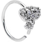 20 Gauge 5/16 Clear CZ Elegant Elephant Nose Hoop