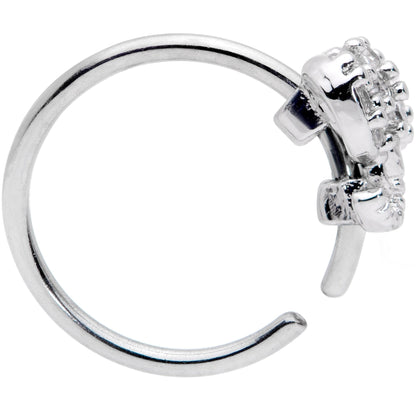 20 Gauge 5/16 Clear CZ Elegant Elephant Nose Hoop