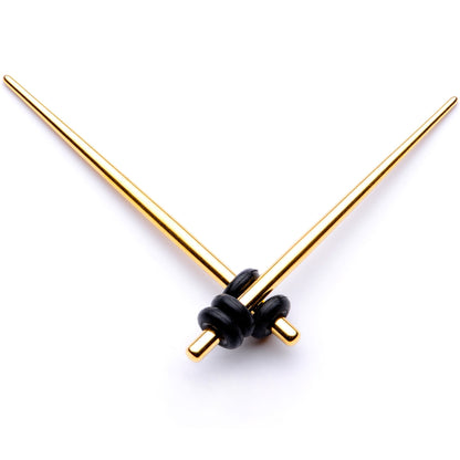 Gold Tone Anodized Straight Taper Set Available in Sizes  12 Gauge to 00 Gauge