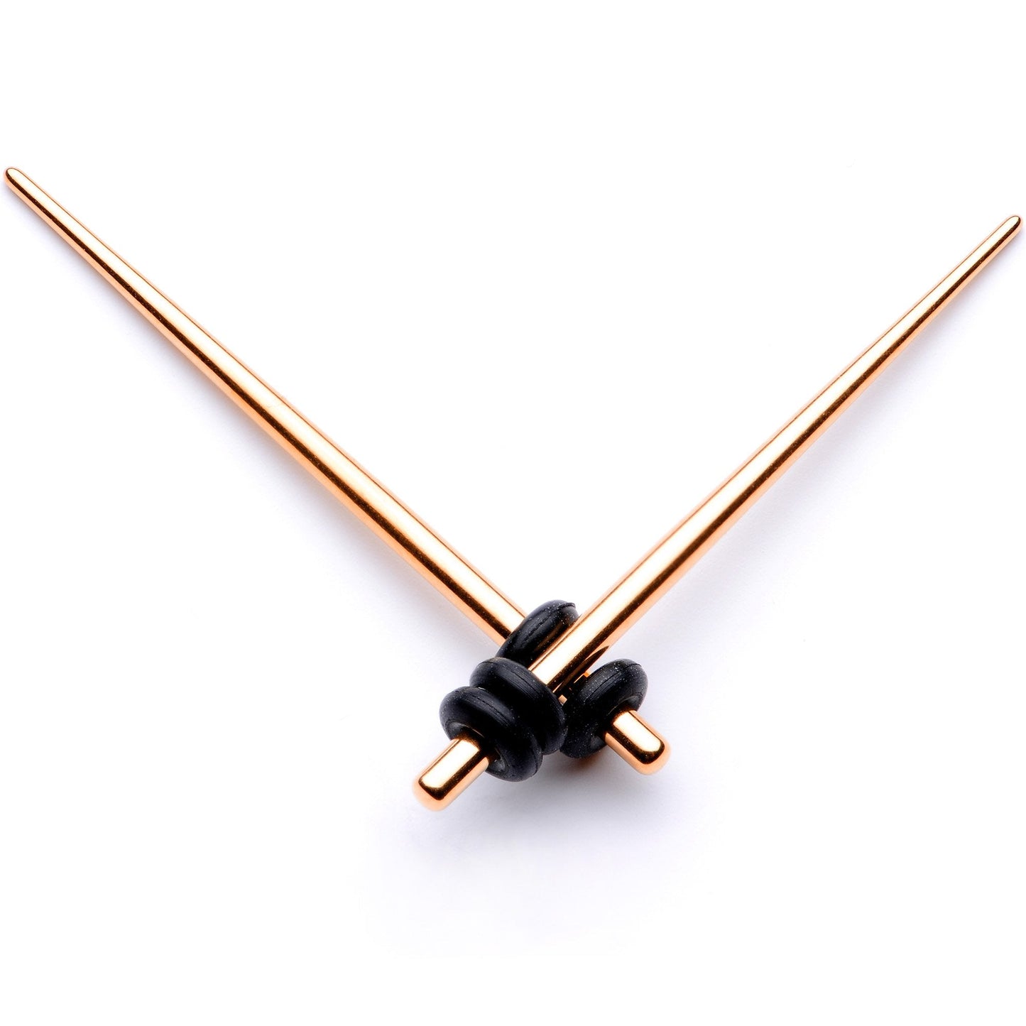 Rose Gold Tone Anodized Straight Taper Set Available in Sizes  14 Gauge to 00 Gauge