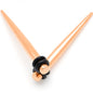 Rose Gold Tone Anodized Straight Taper Set Available in Sizes  14 Gauge to 00 Gauge